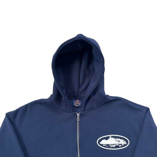 CORTEIZ ISLAND PUFF PRINT ZIP HOODIE (WASHED ROYAL)