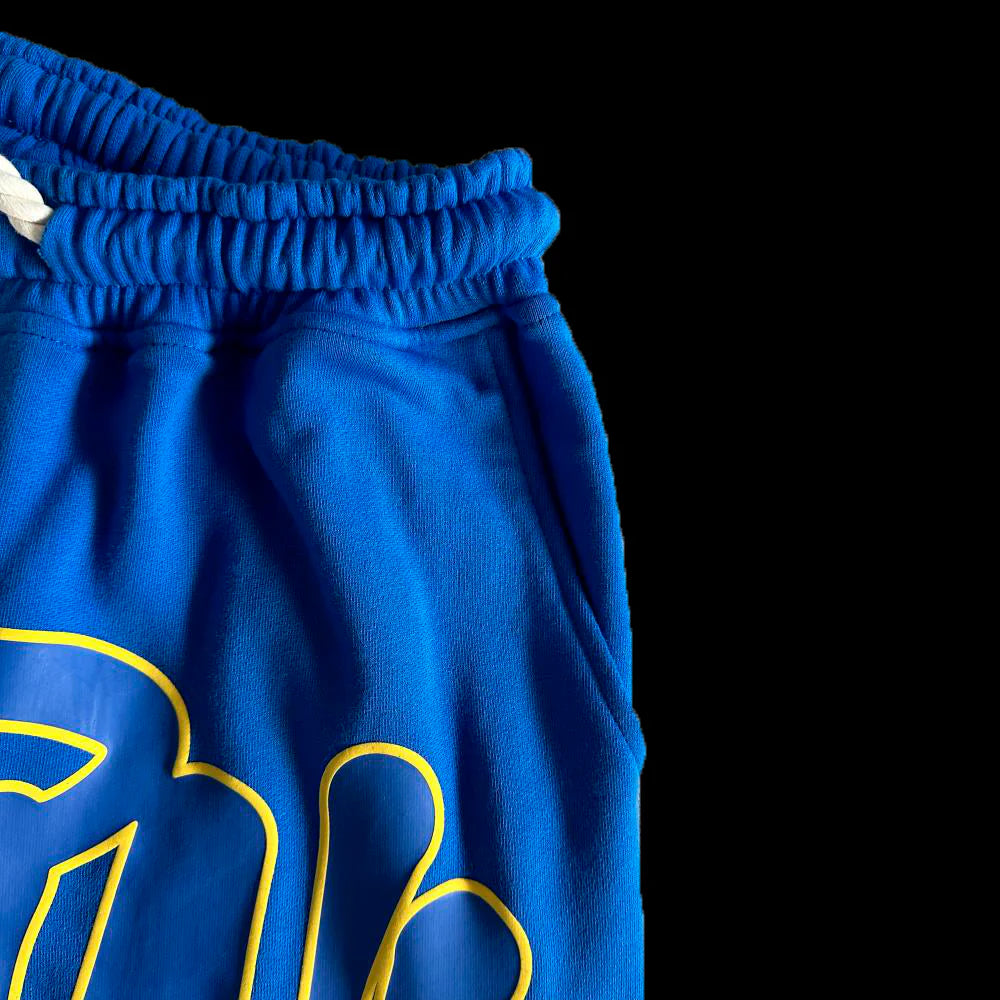 SYNA T-SHIRT & SHORTS LOGO SET (BLUE / YELLOW)
