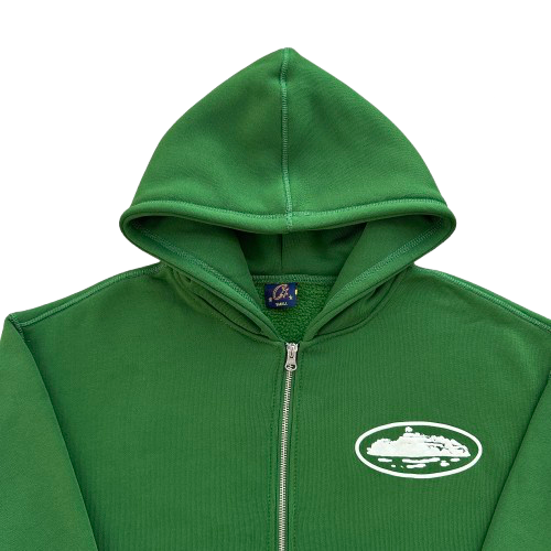 CORTEIZ ISLAND PUFF PRINT ZIP HOODIE (GREEN)