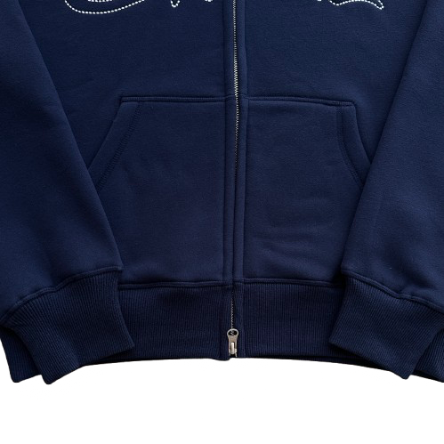 CORTEIZ THICK STITCH ALLSTARZ ZIP HOODIE (NAVY)