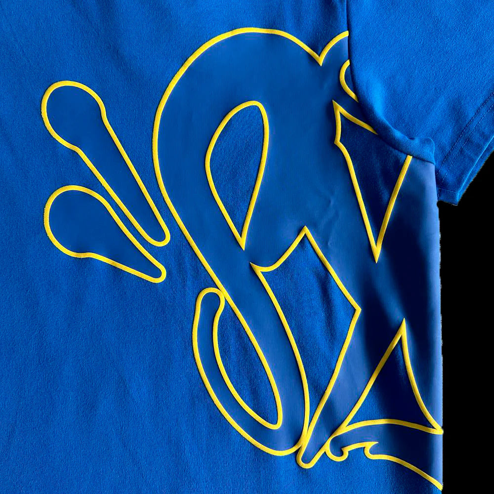 SYNA T-SHIRT & SHORTS LOGO SET (BLUE / YELLOW)