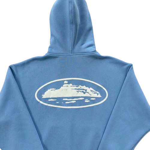 CORTEIZ ISLAND PUFF PRINT ZIP HOODIE (BABY BLUE)
