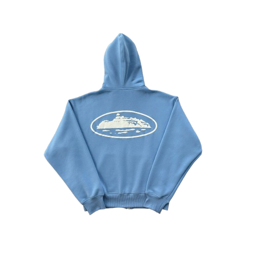 CORTEIZ ISLAND PUFF PRINT ZIP HOODIE (BABY BLUE)