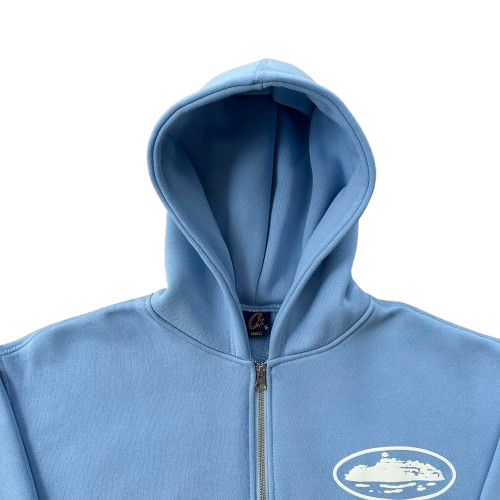 CORTEIZ ISLAND PUFF PRINT ZIP HOODIE (BABY BLUE)
