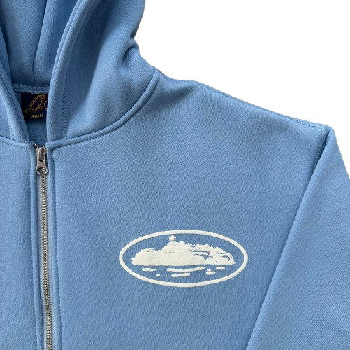 CORTEIZ ISLAND PUFF PRINT ZIP HOODIE (BABY BLUE)
