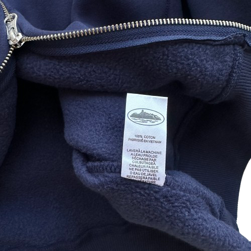 CORTEIZ THICK STITCH ALLSTARZ ZIP HOODIE (NAVY)