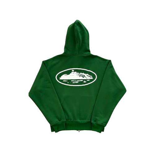 CORTEIZ ISLAND PUFF PRINT ZIP HOODIE (GREEN)