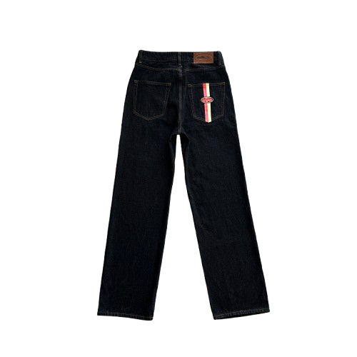 CORTEIZ DUAL STRIPE BAGGY JEANS (BLACK WASH)