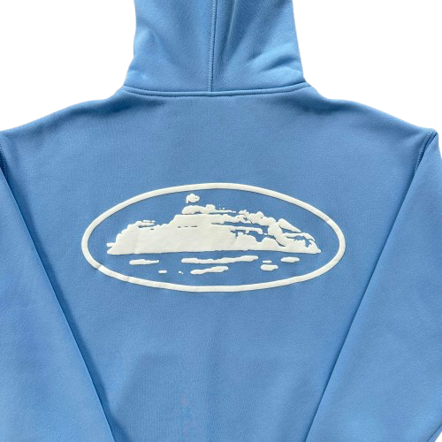 CORTEIZ ISLAND PUFF PRINT ZIP HOODIE (BABY BLUE)
