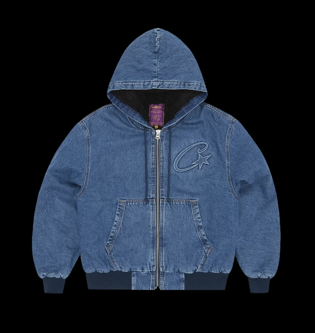 CORTEIZ EMBOSSED C-STAR DENIM JACKET (BLUE)