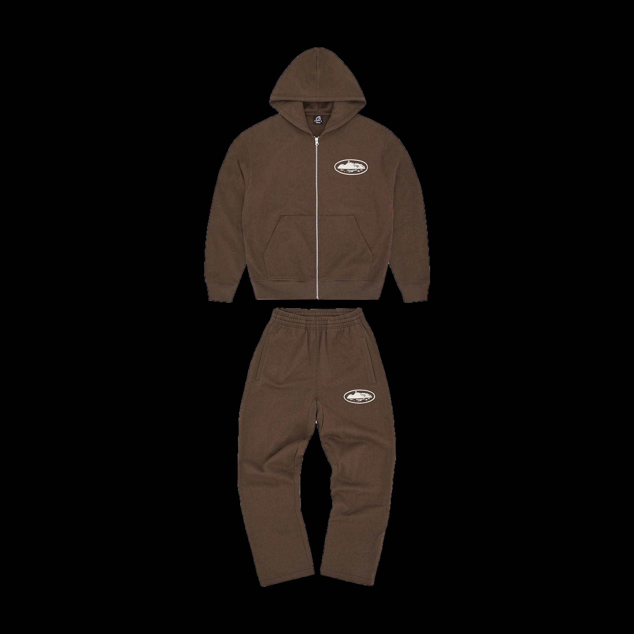 CORTEIZ ISLAND PUFF PRINT ZIP TRACKSUIT (BROWN)