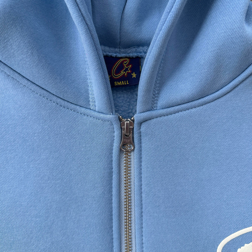 CORTEIZ ISLAND PUFF PRINT ZIP HOODIE (BABY BLUE)