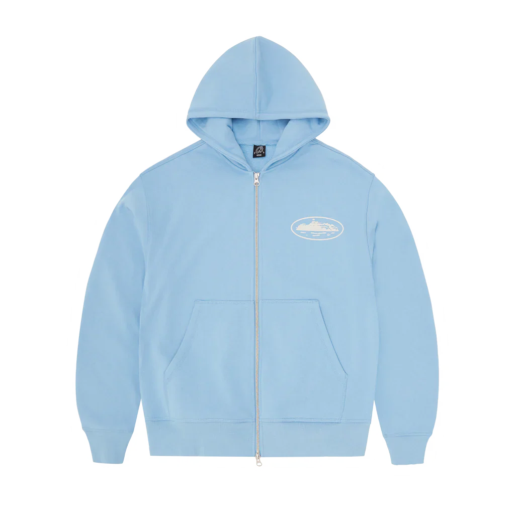 CORTEIZ ISLAND PUFF PRINT ZIP HOODIE (BABY BLUE)