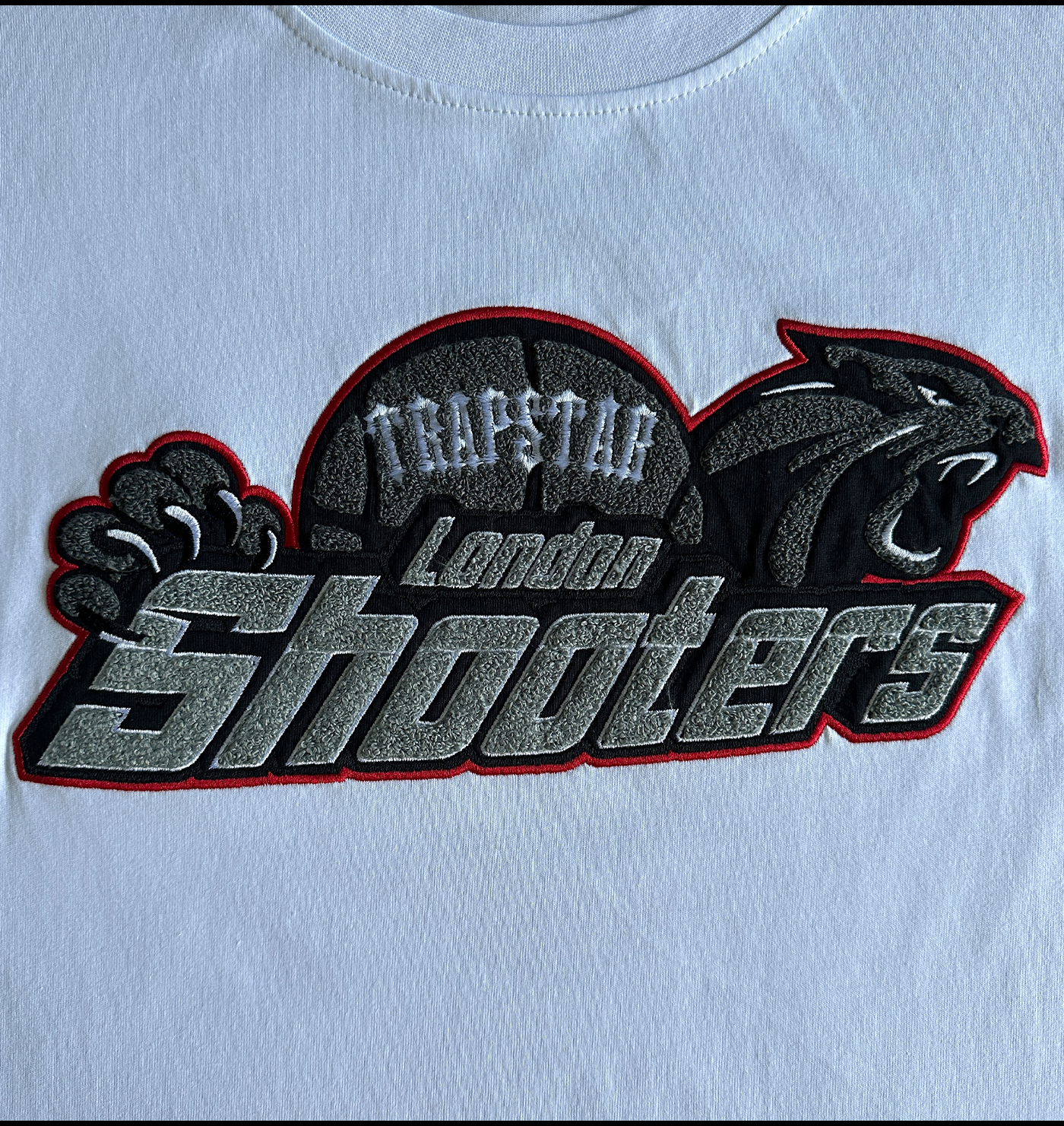 TRAPSTAR TEE & SHORTS SET (WHITE/GREY/RED)