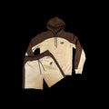 SYNA PIPE HOODIE & SHORT SET (BEIGE/BROWN)