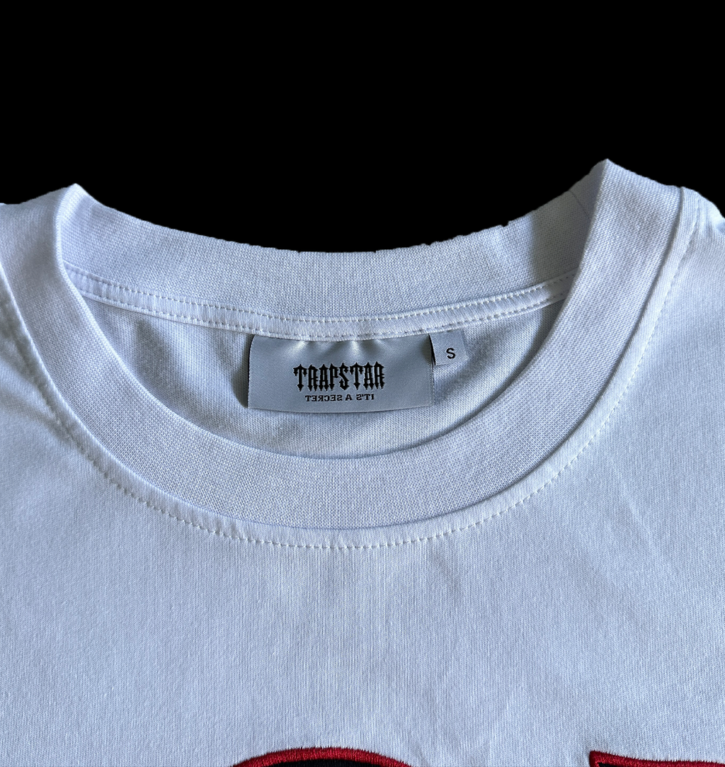 TRAPSTAR TEE & SHORTS SET (WHITE/GREY/RED)