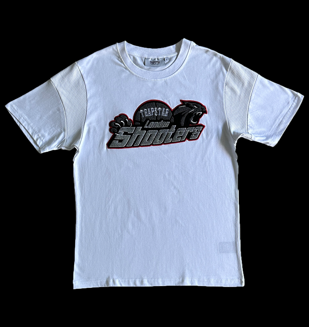 TRAPSTAR TEE & SHORTS SET (WHITE/GREY/RED)