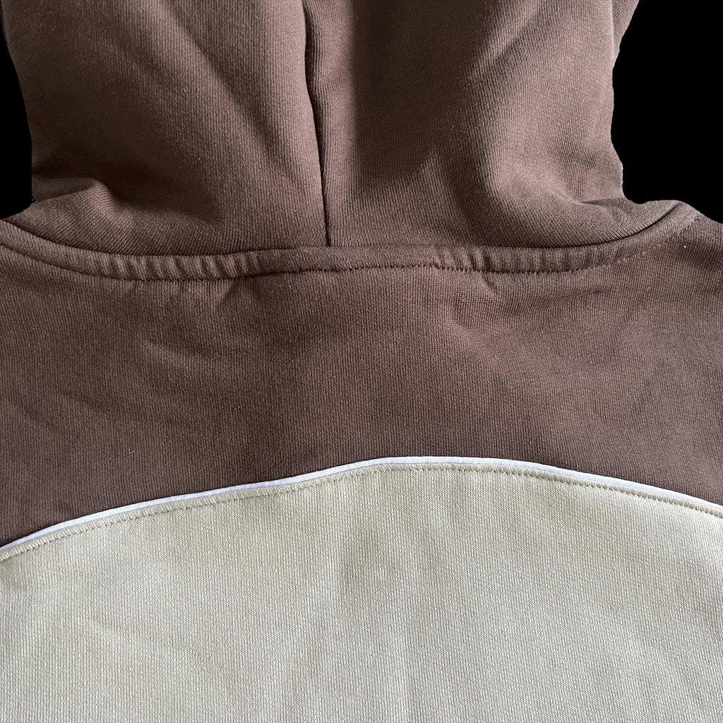 SYNA PIPE HOODIE & SHORT SET (BEIGE/BROWN)