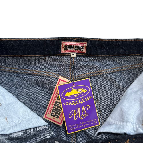 CORTEIZ DUAL STRIPE BAGGY JEANS (BLACK WASH)