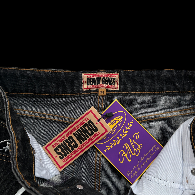 CORTEIZ ALCATRAZ DENIM SHORTS WASHED (BLACK)