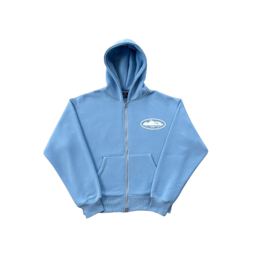 CORTEIZ ISLAND PUFF PRINT ZIP HOODIE (BABY BLUE)