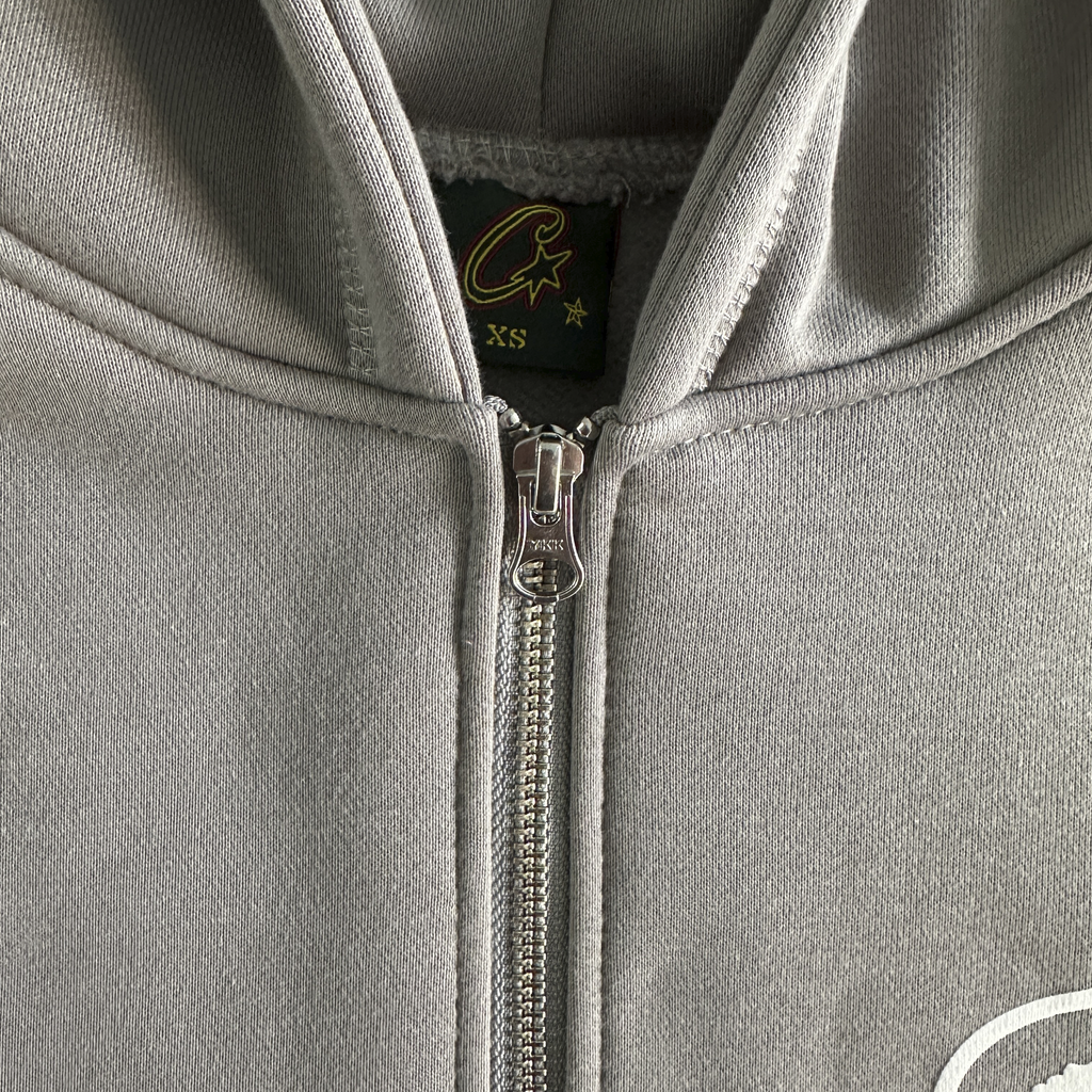 CORTEIZ ISLAND PUFF PRINT ZIP HOODIE (GREY)