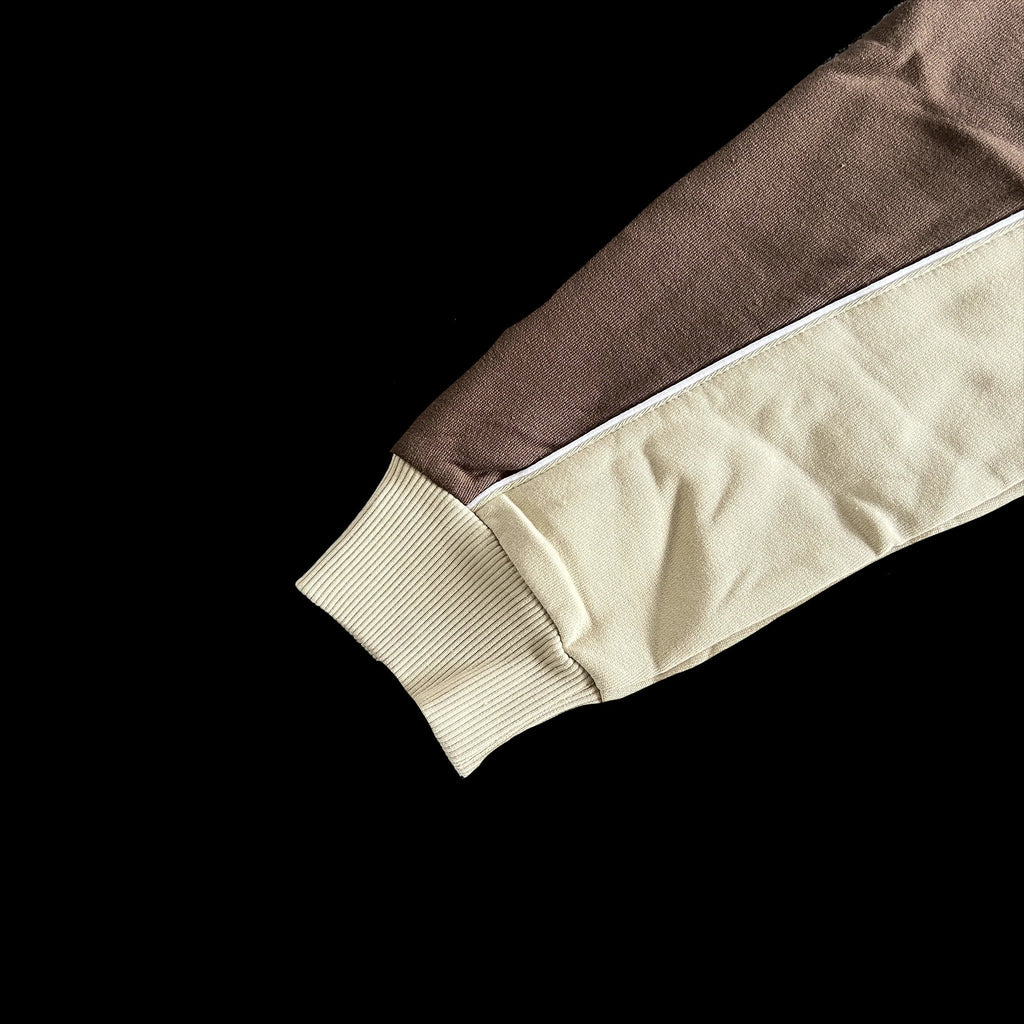 SYNA PIPE HOODIE & SHORT SET (BEIGE/BROWN)