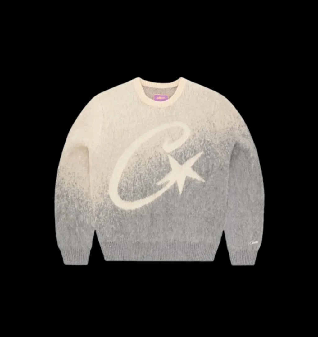CORTEIZ C STAR GRADIENT MOHAIR KNIT SWEATER (GREY)