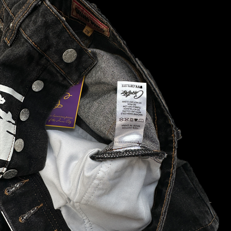 CORTEIZ ALCATRAZ DENIM SHORTS WASHED (BLACK)