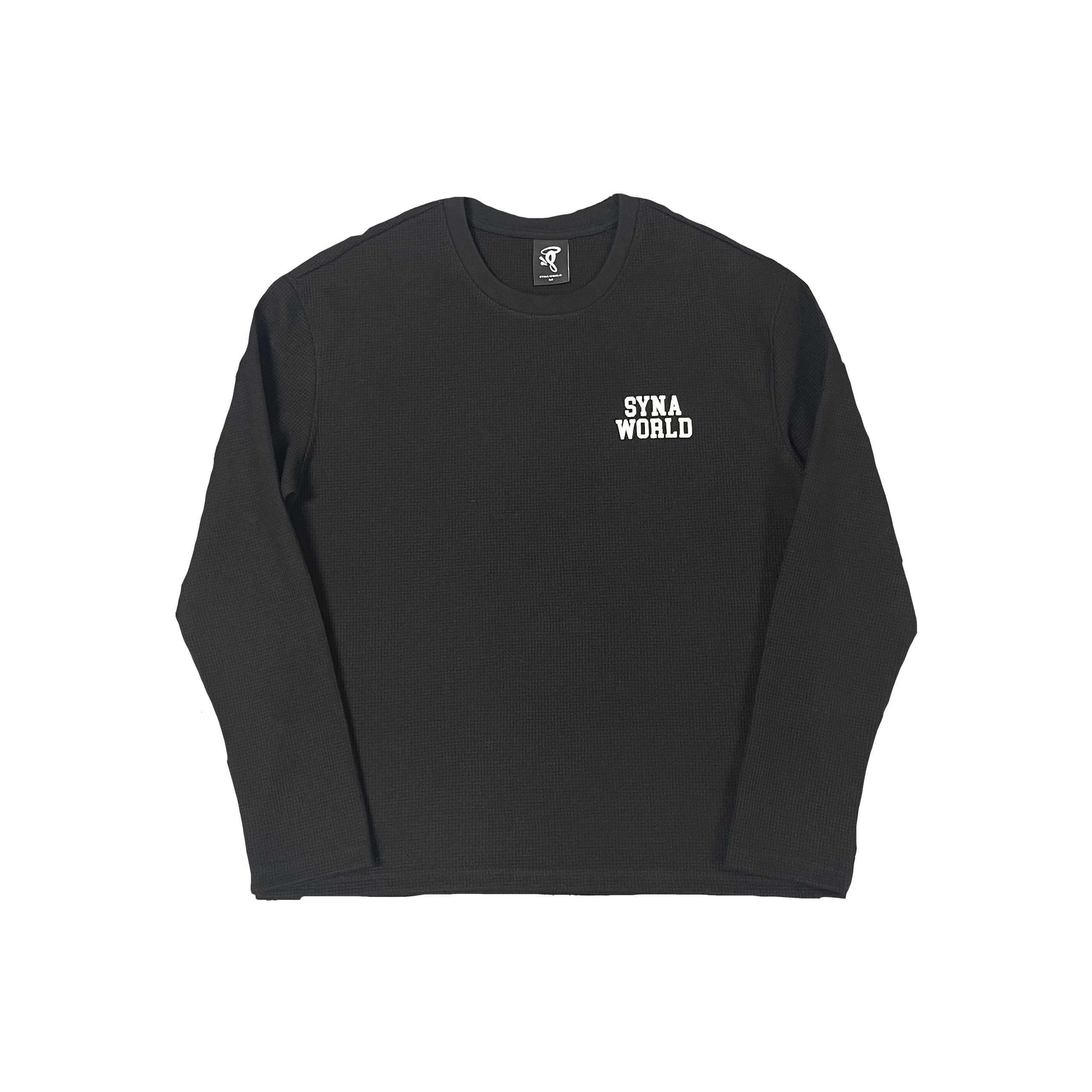 SYNAWORLD LS WAFFLE TEE - (BLACK)