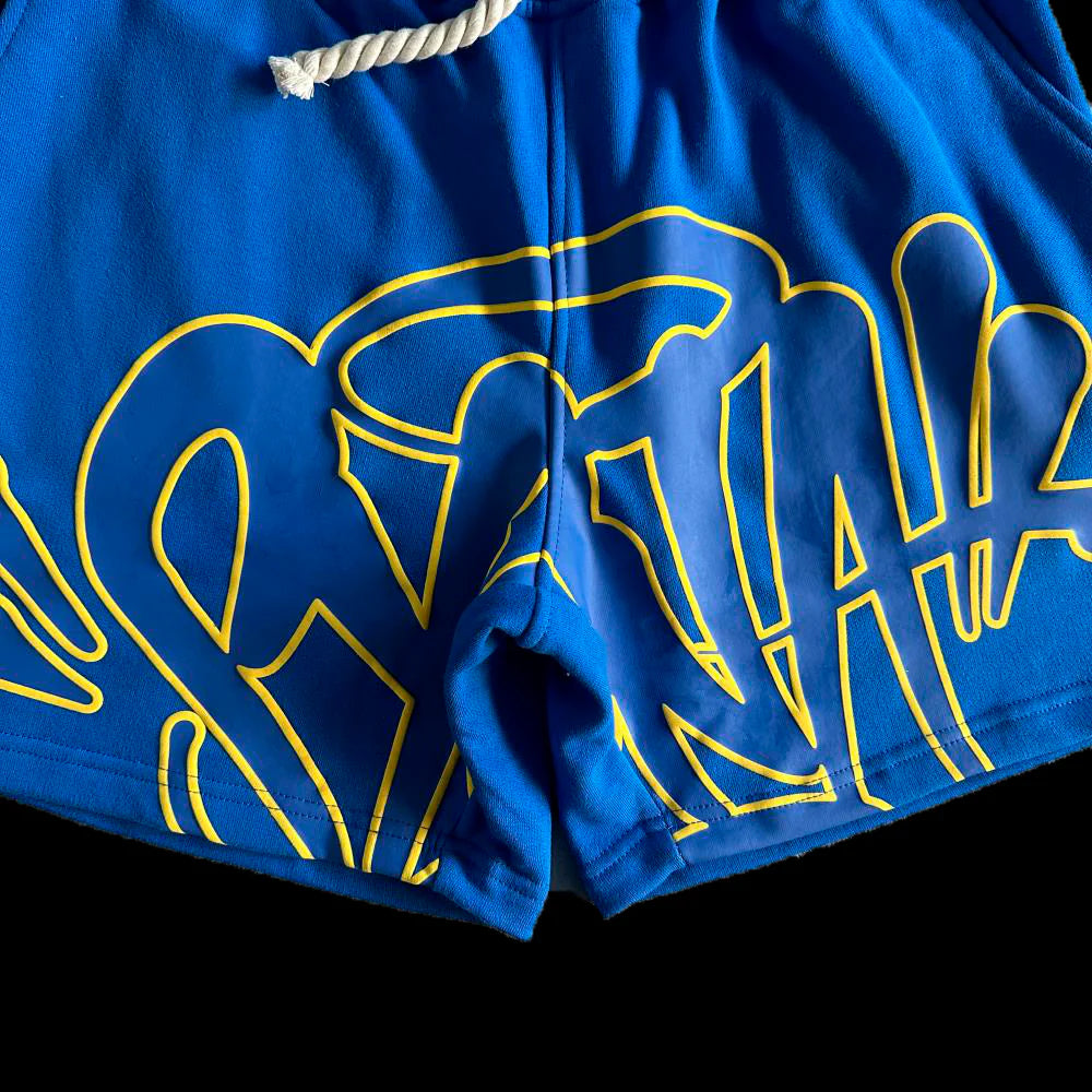 SYNA T-SHIRT & SHORTS LOGO SET (BLUE / YELLOW)