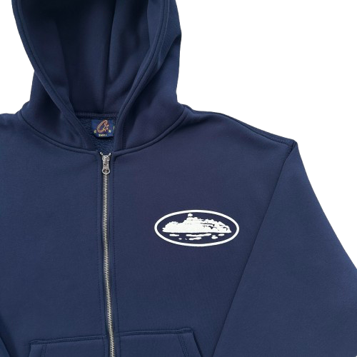CORTEIZ ISLAND PUFF PRINT ZIP HOODIE (WASHED ROYAL)