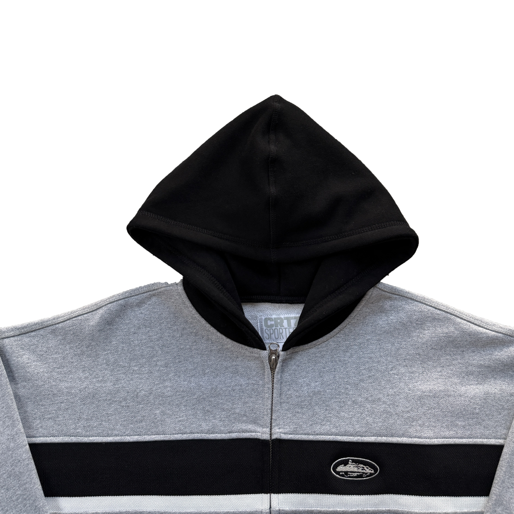 CORTEIZ RIBBED SPORTEIZ ZIP HOODIE (HEATHER GREY)