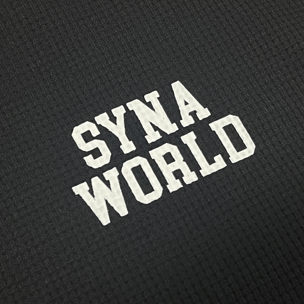 SYNAWORLD LS WAFFLE TEE - (BLACK)