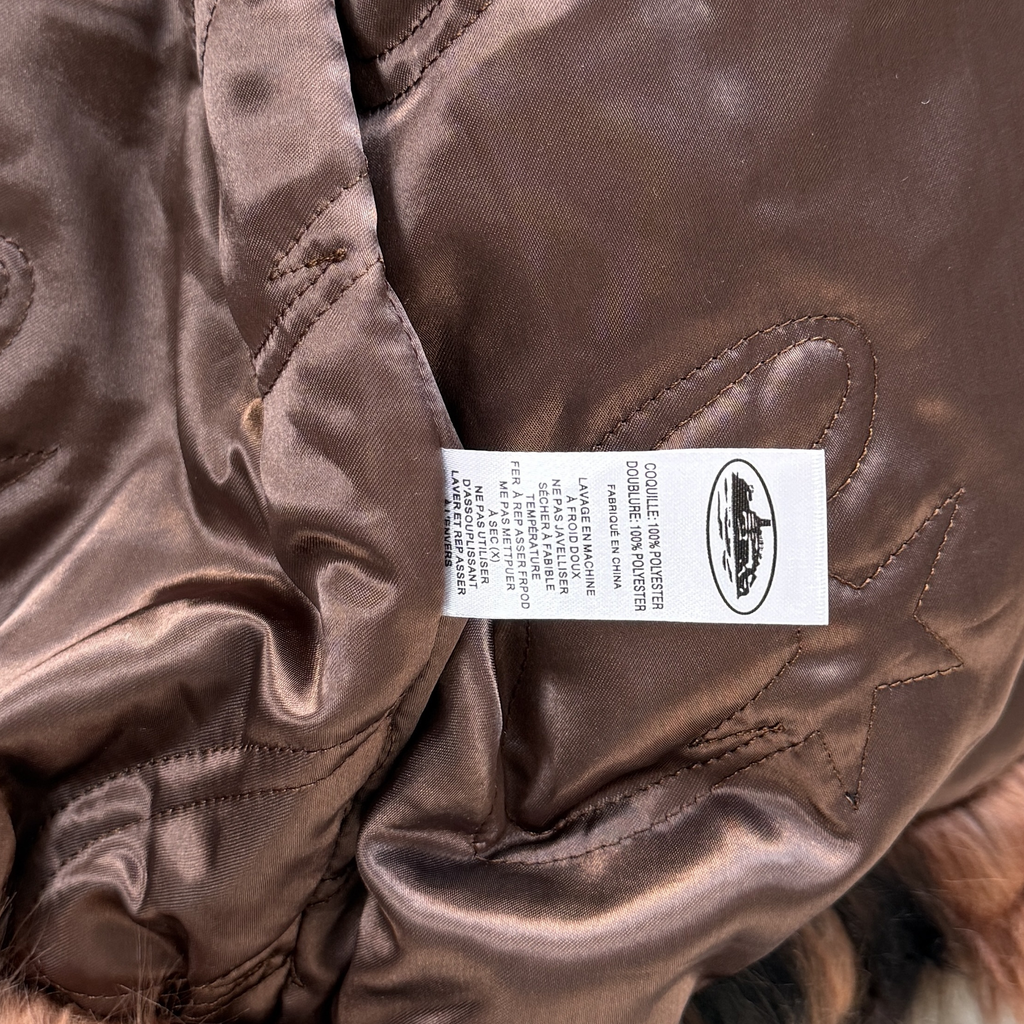 CORTEIZ DIAMOND HOODED FUR JACKET (BROWN)