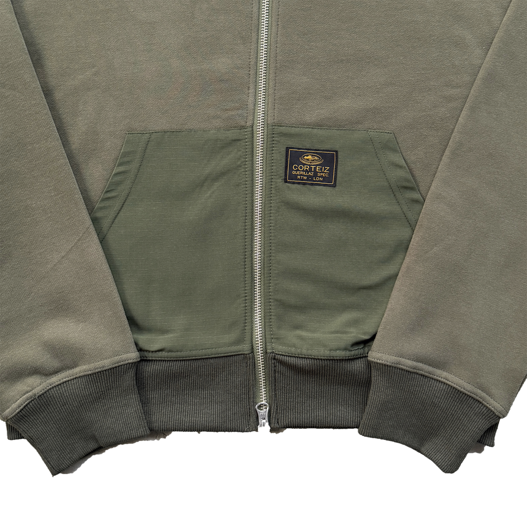 CORTEIZ RTW GUERILLAZ RIPSTOP ZIP HOODIE - (OLIVE)