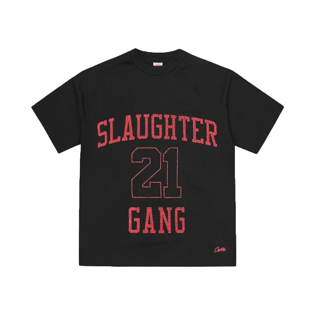 CORTEIZ X SLAUGHTER GANG 21 SAVAGE MESH T-SHIRT