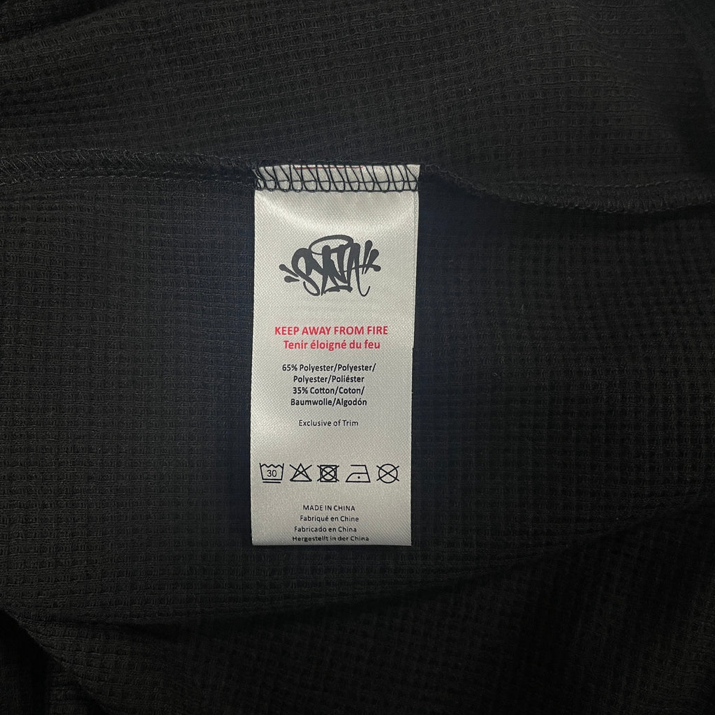SYNAWORLD LS WAFFLE TEE - (BLACK)