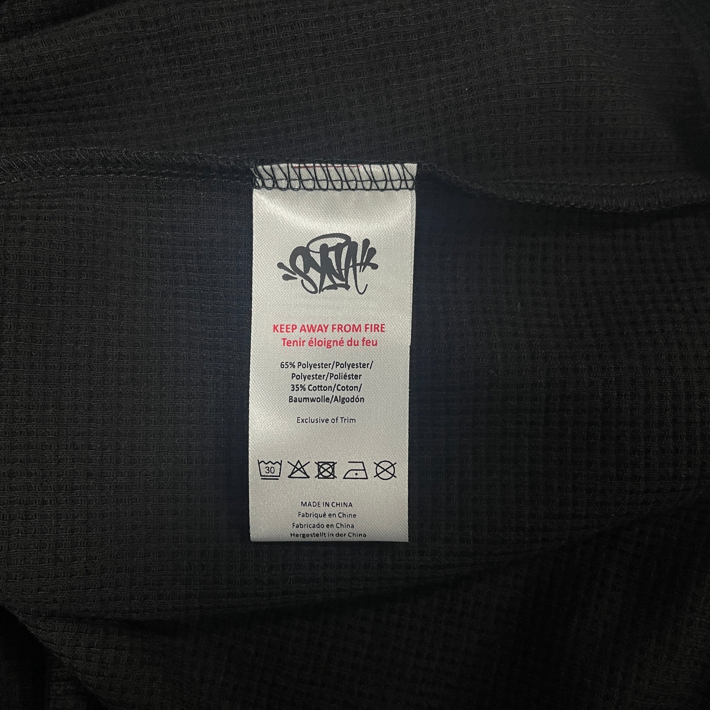 SYNAWORLD LS WAFFLE TEE - (BLACK)