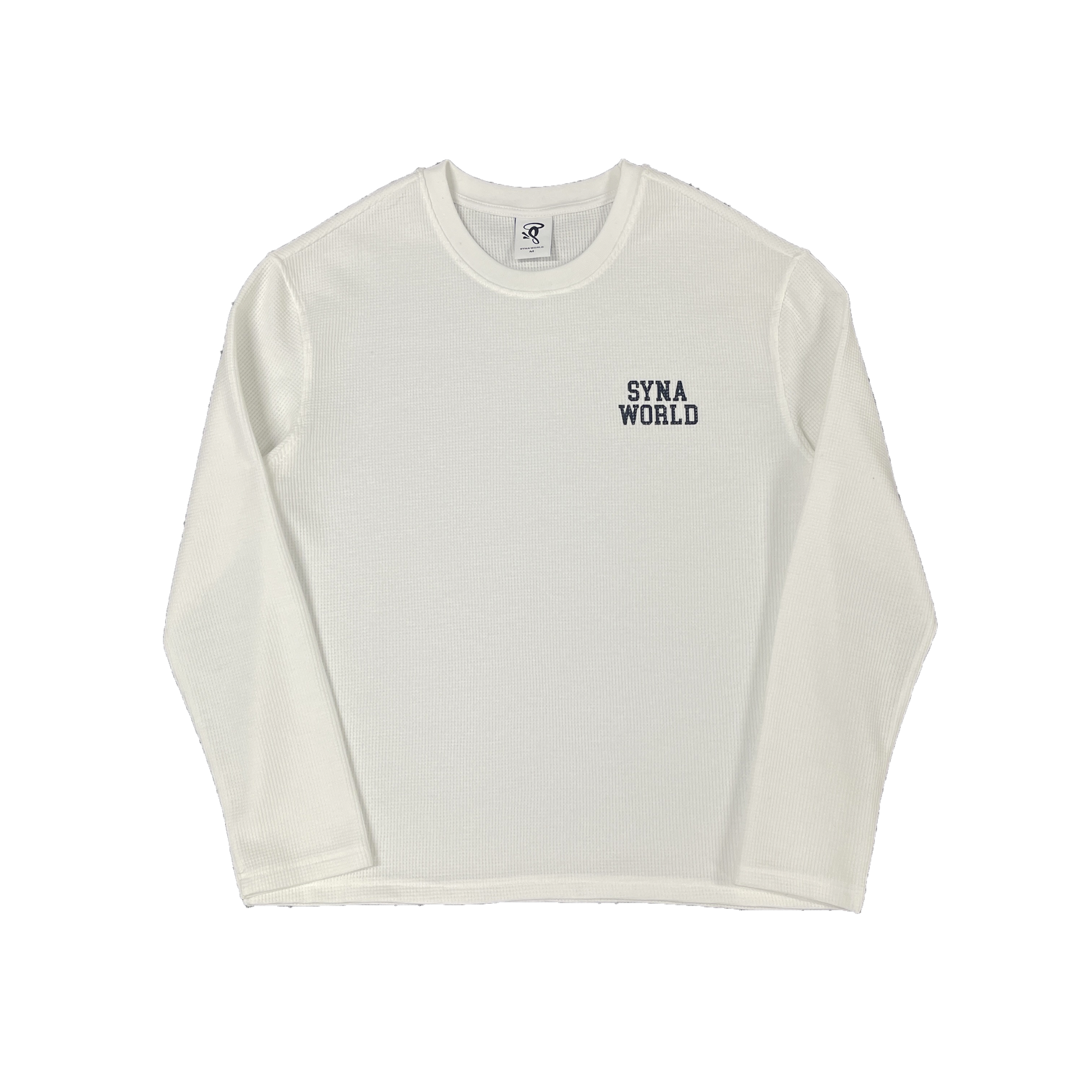 SYNAWORLD LS WAFFLE TEE - (WHITE)