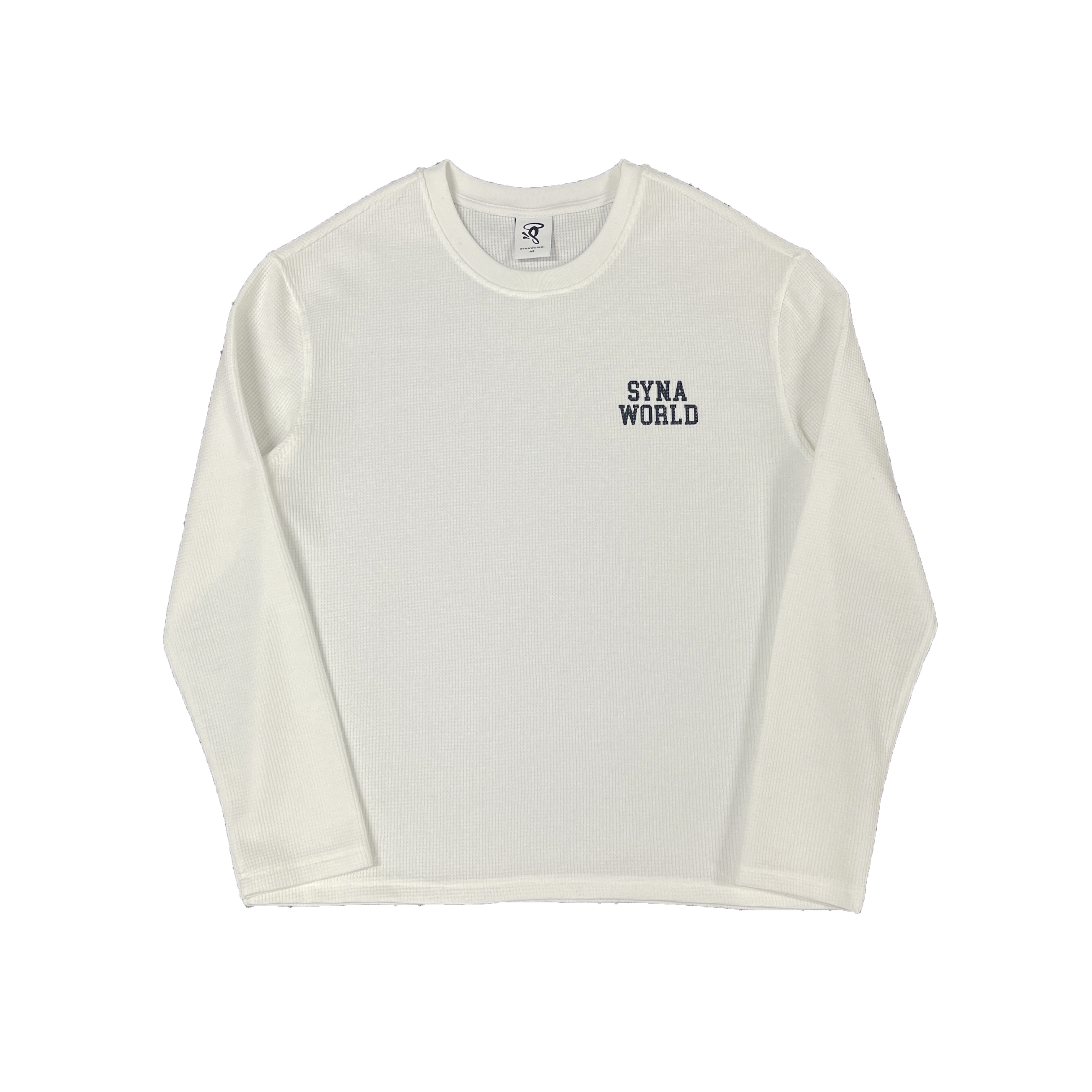 SYNAWORLD LS WAFFLE TEE - (WHITE)