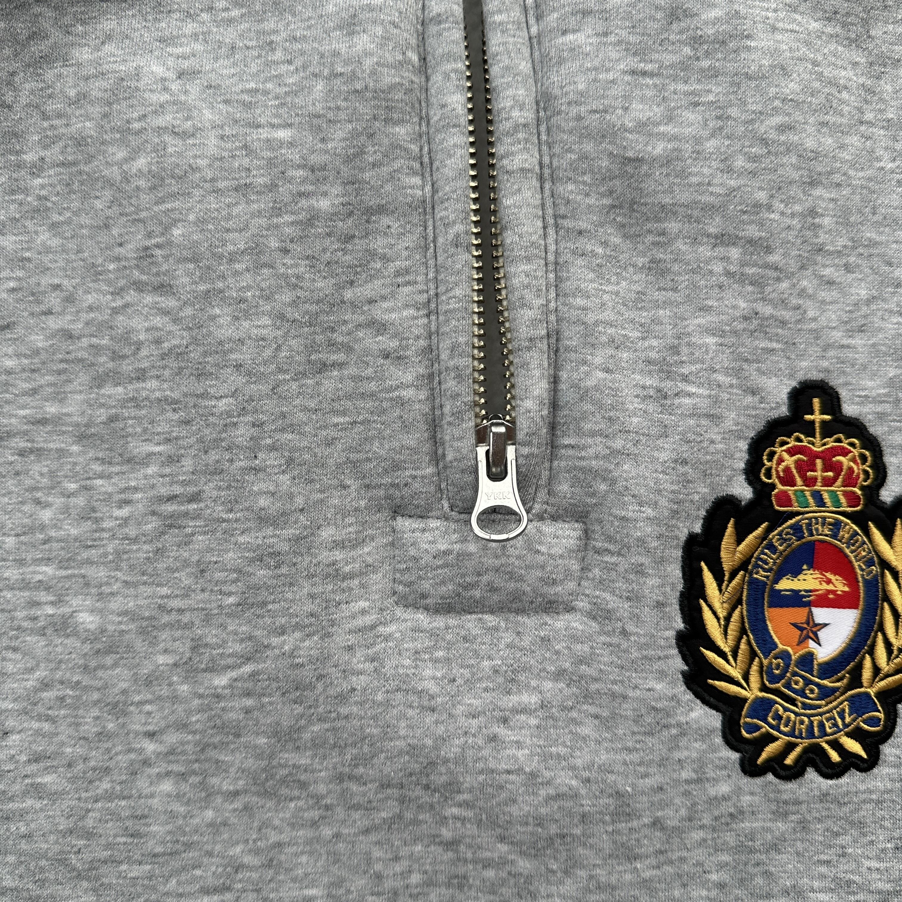 CORTEIZ ROYALE CREST QUARTER ZIP (HEATHER GREY)