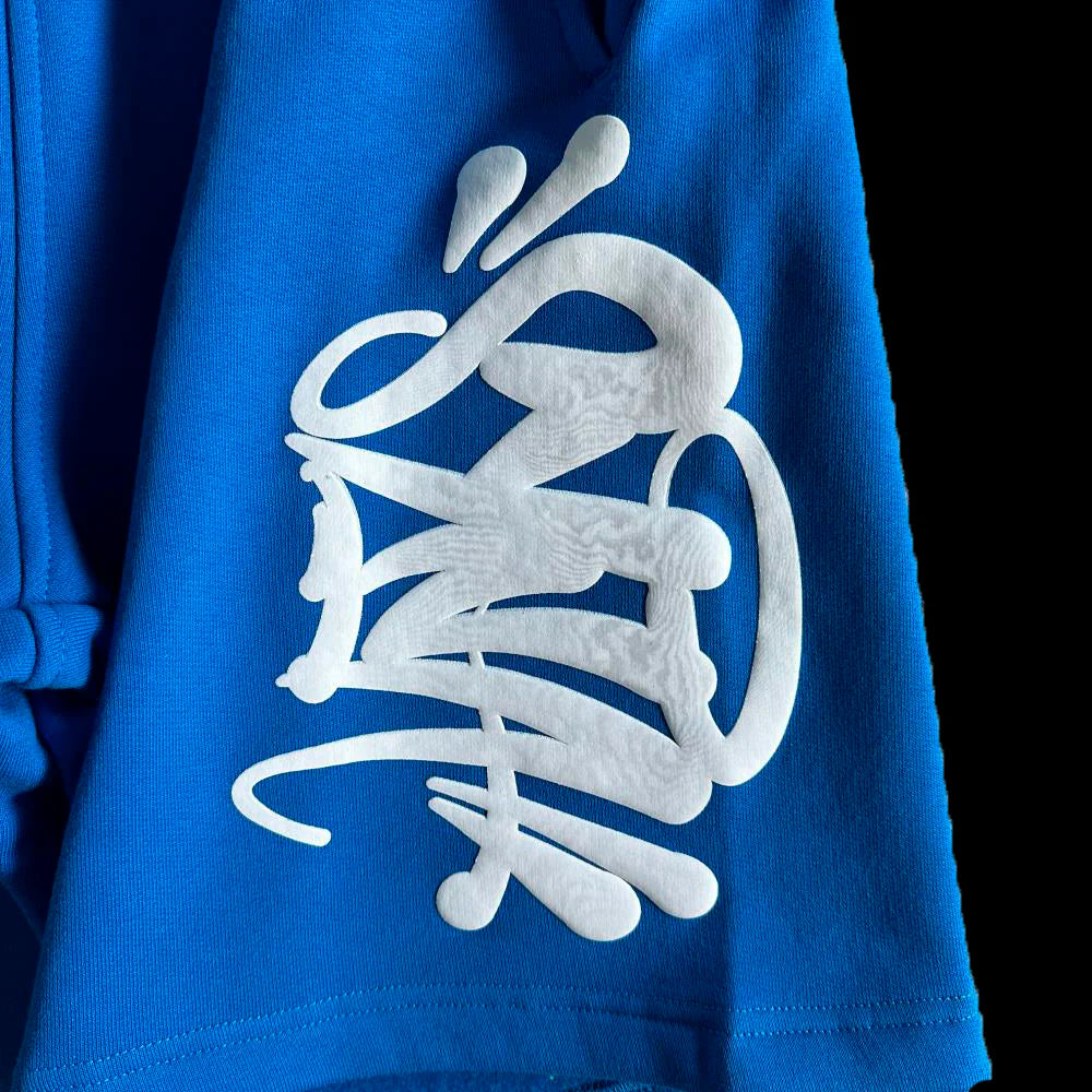 SYNA T-SHIRT & SHORTS LOGO SET (BLUE / WHITE)