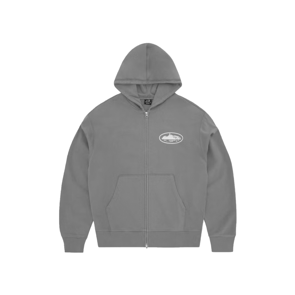 CORTEIZ ISLAND PUFF PRINT ZIP HOODIE (GREY)