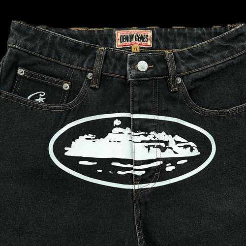 CORTEIZ ALCATRAZ DENIM SHORTS WASHED (BLACK)