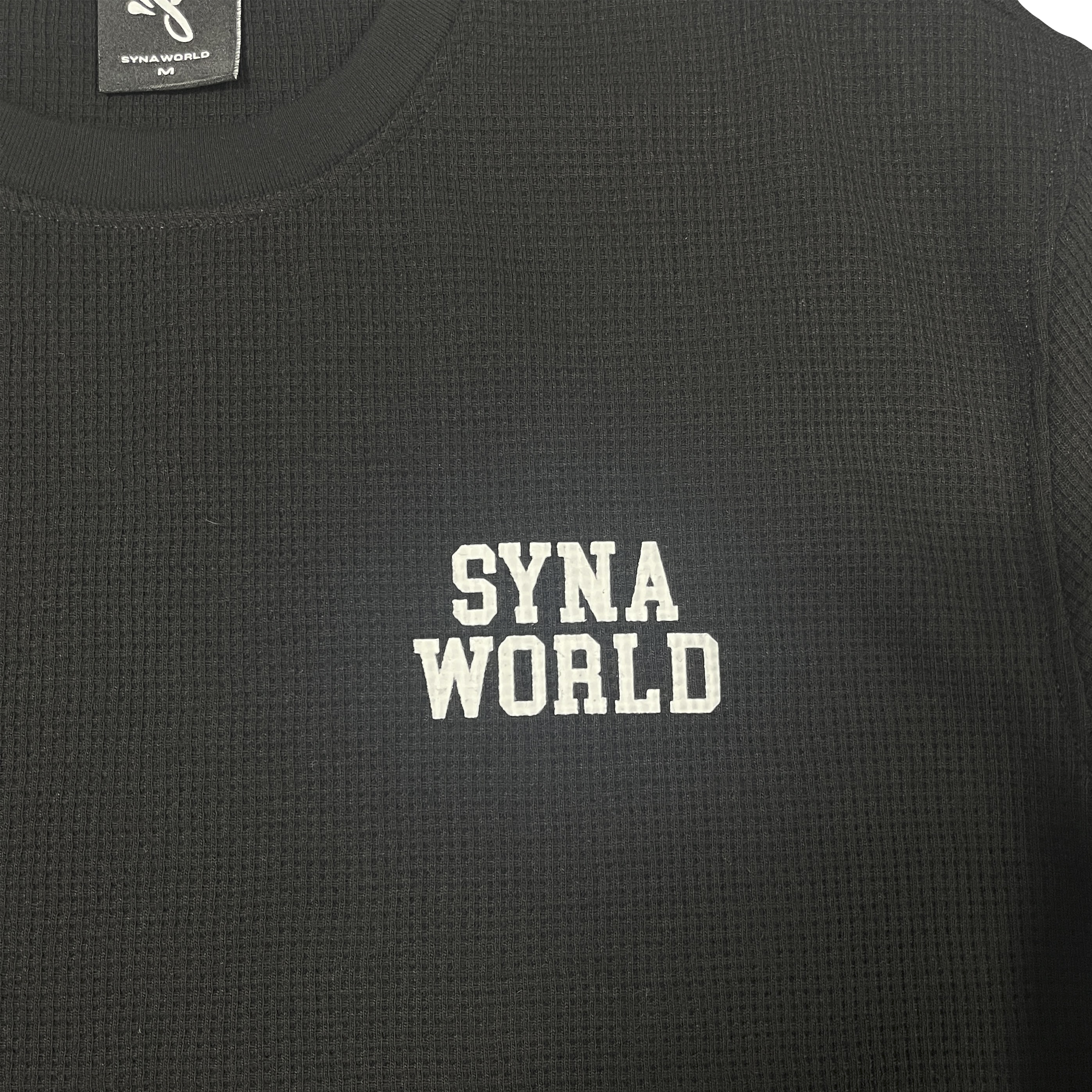 SYNAWORLD LS WAFFLE TEE - (BLACK)