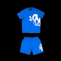 SYNA T-SHIRT & SHORTS LOGO SET (BLUE / WHITE)