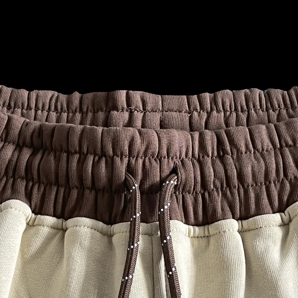 SYNA PIPE HOODIE & SHORT SET (BEIGE/BROWN)