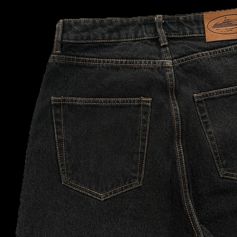 CORTEIZ ALCATRAZ DENIM SHORTS WASHED (BLACK)