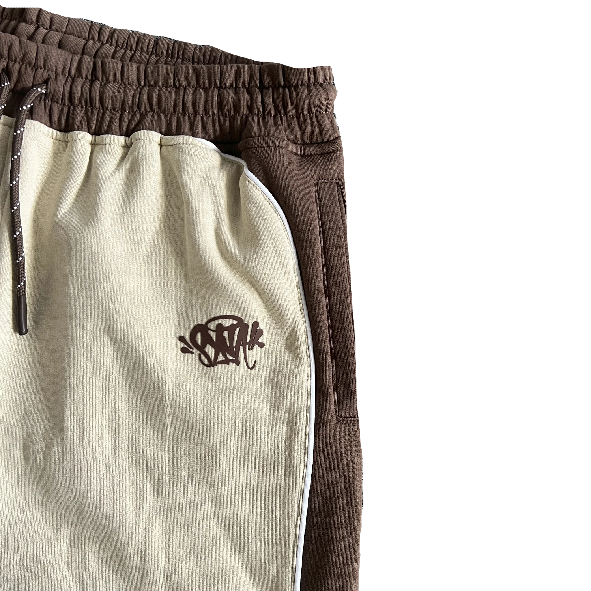 SYNA PIPE HOODIE & SHORT SET (BEIGE/BROWN)